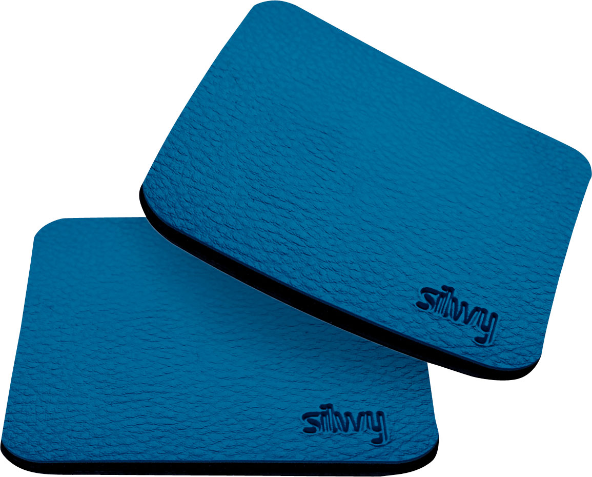 silwy® Metall Nano Gel Untersetzer eckig 8,3 x 8,3 cm Blau