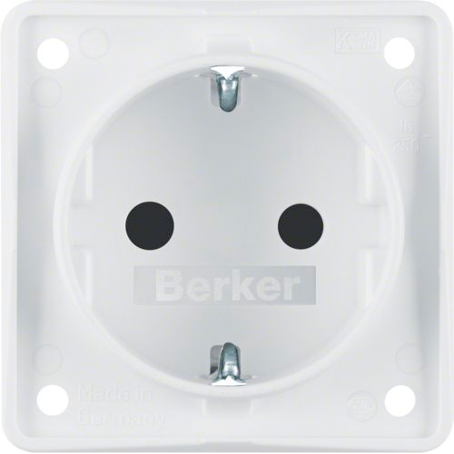 Berker Integro Steckdose Schutzkontakt mit erhöhtem Berührungsschutz polarweiß matt