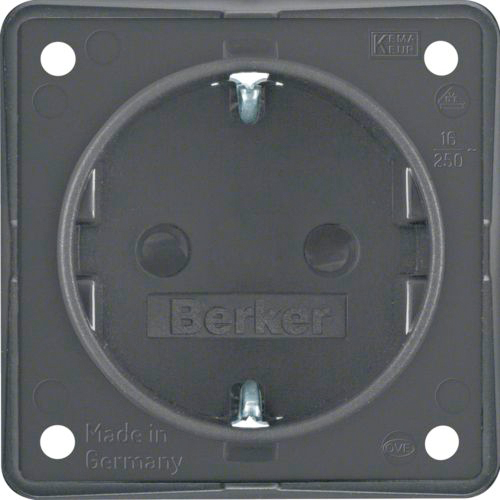 Berker Integro Steckdose Schutzkontakt mit erhöhtem Berührungsschutz anthrazit matt