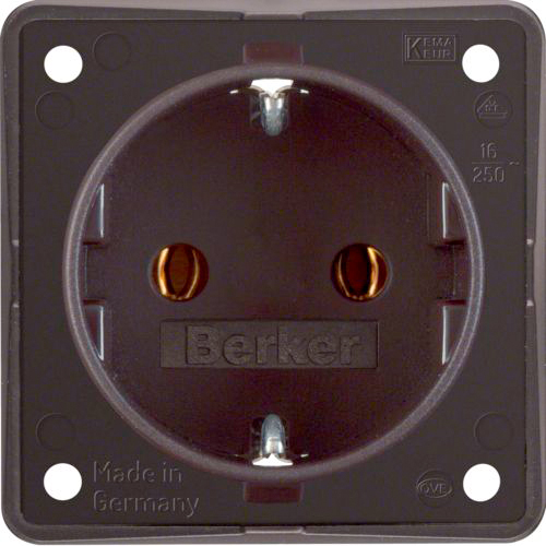 Berker Integro Steckdose Schutzkontakt mit Steckklemmen braun matt
