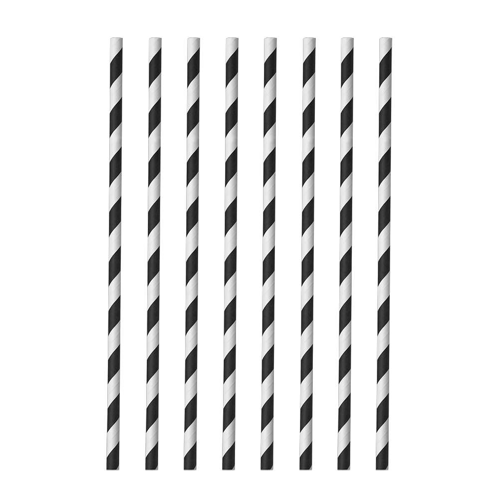 Metaltex Trinkhalme Papier 40 Stück schwarz/weiß