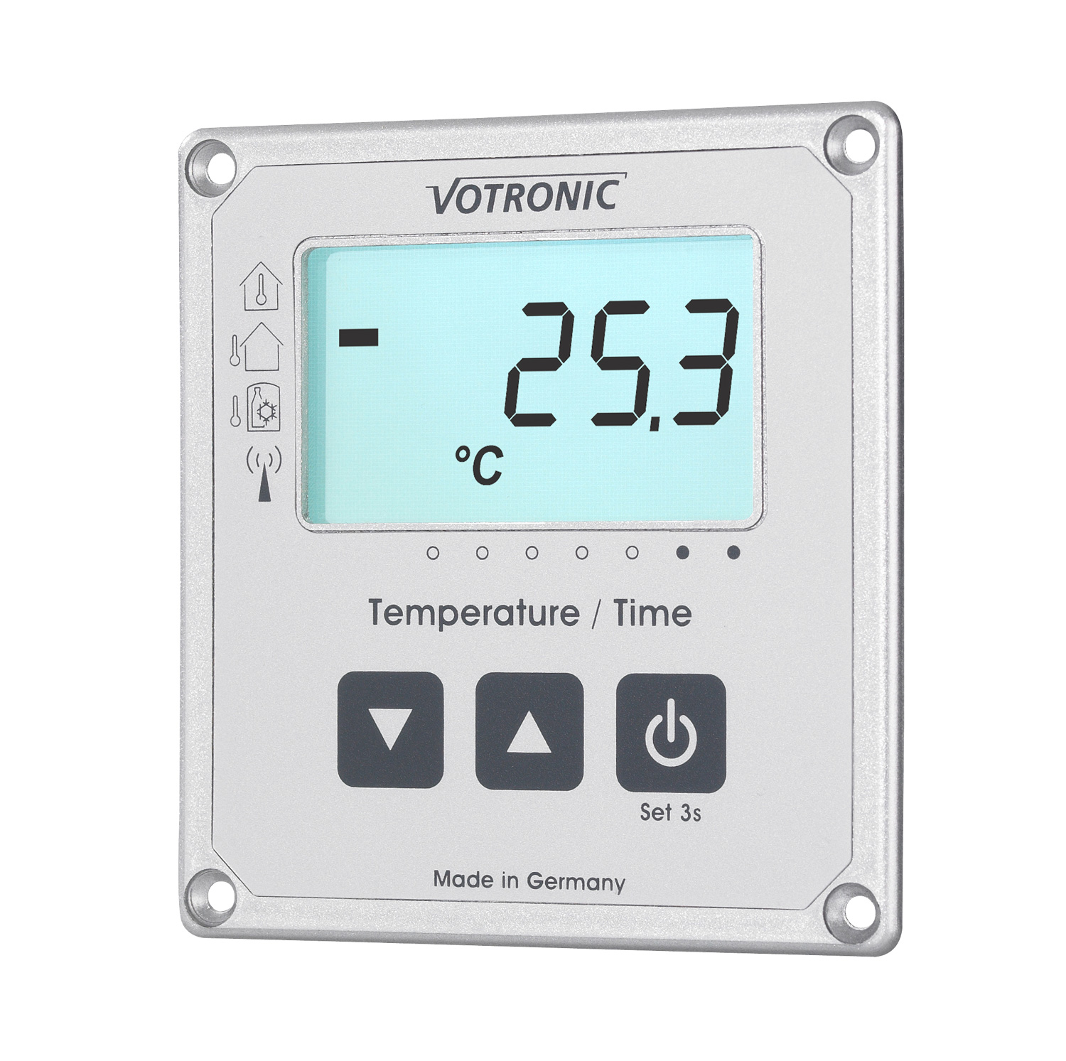 Votronic LCD-Thermometer / Uhr S mit Extern-Sensor