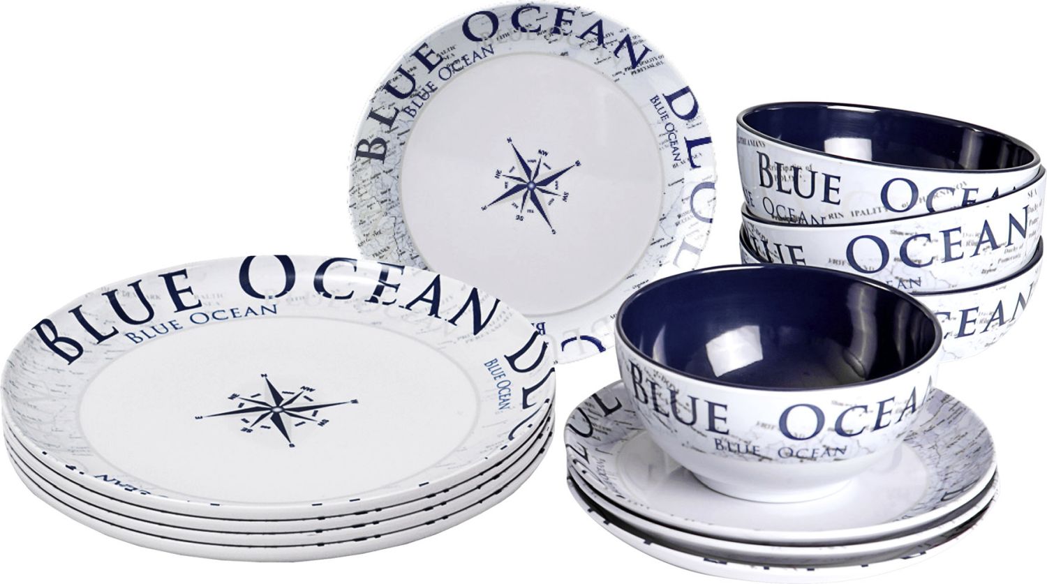 Brunner Midday Blue Ocean Melamin Geschirr-Set