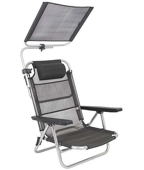 Bo-Camp Sonnenschirm für Stuhl grau