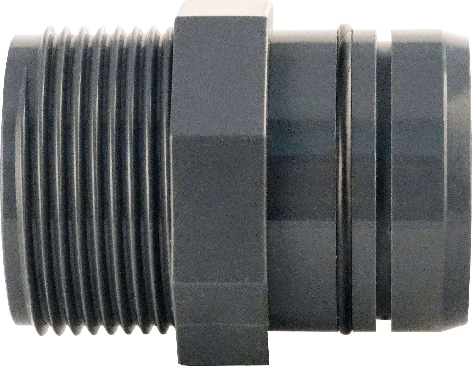 Lilie 40mm gerader Rohrverbinder mit  AG 1 ¼ Zoll, Doppel-O-Ring Außenringnut