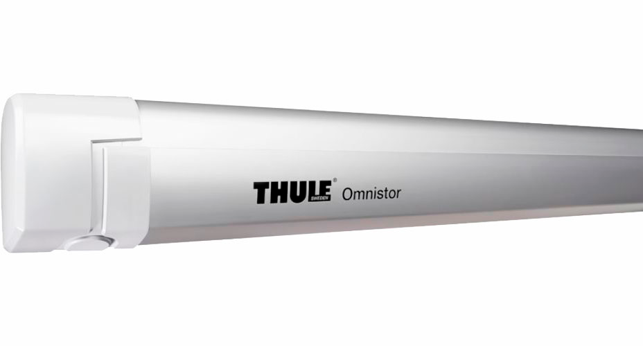 Thule Omnistor 5200 Wandmarkise mit Motor Gehäusefarbe Eloxiert Tuchfarbe Mystic Grau 3 m