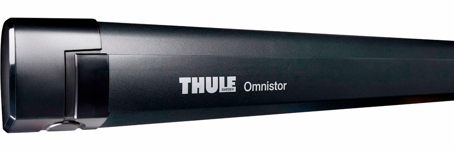 Thule Omnistor 5200 Dachmarkise mit Motor Gehäusefarbe Anthrazit Tuchfarbe Mystic Grau 3 m