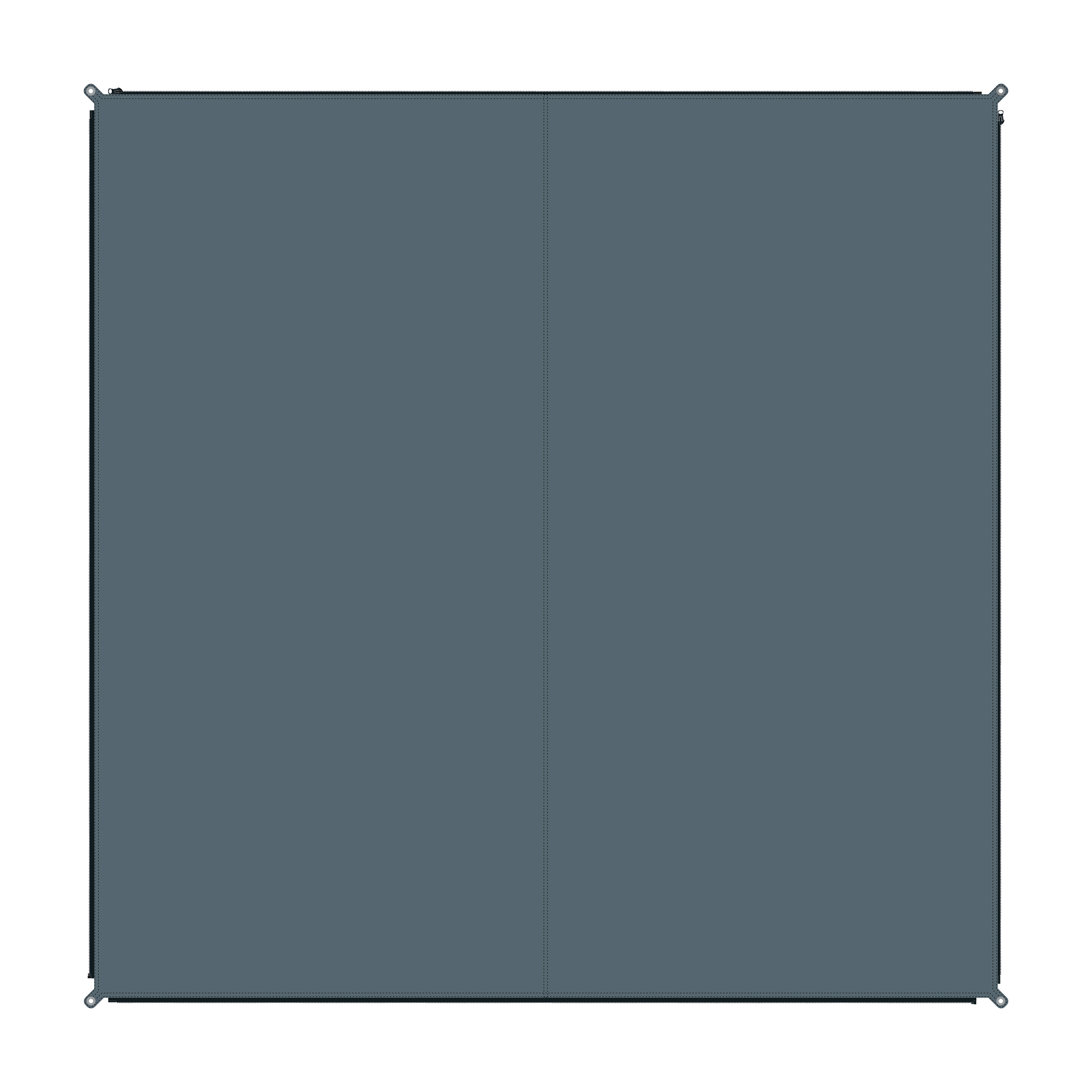 Bent verbindbarer Teppich Zip Carpet 250 x 250 cm Uni steel grey - Vorzeltteppich & Zeltboden